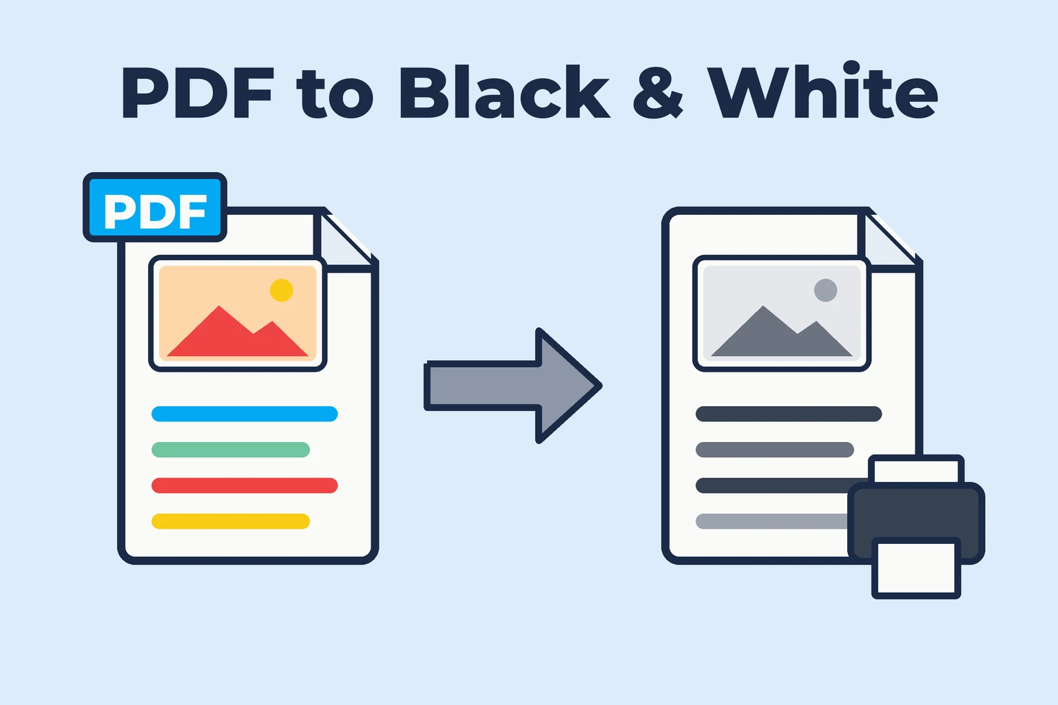 How to convert a PDF to black and white